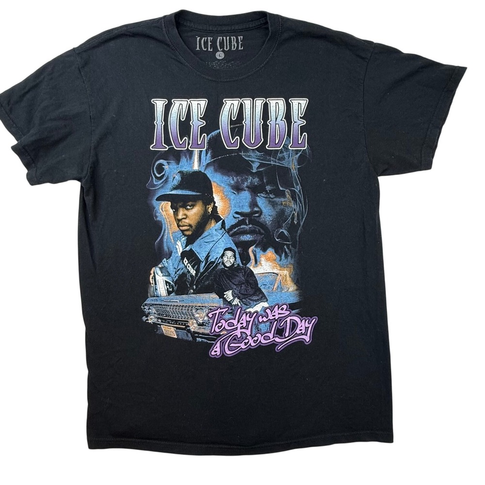 Ice Cube Today Was a Good‎ Day Graphic T Shirt Black Size Large Hip Hop Rap